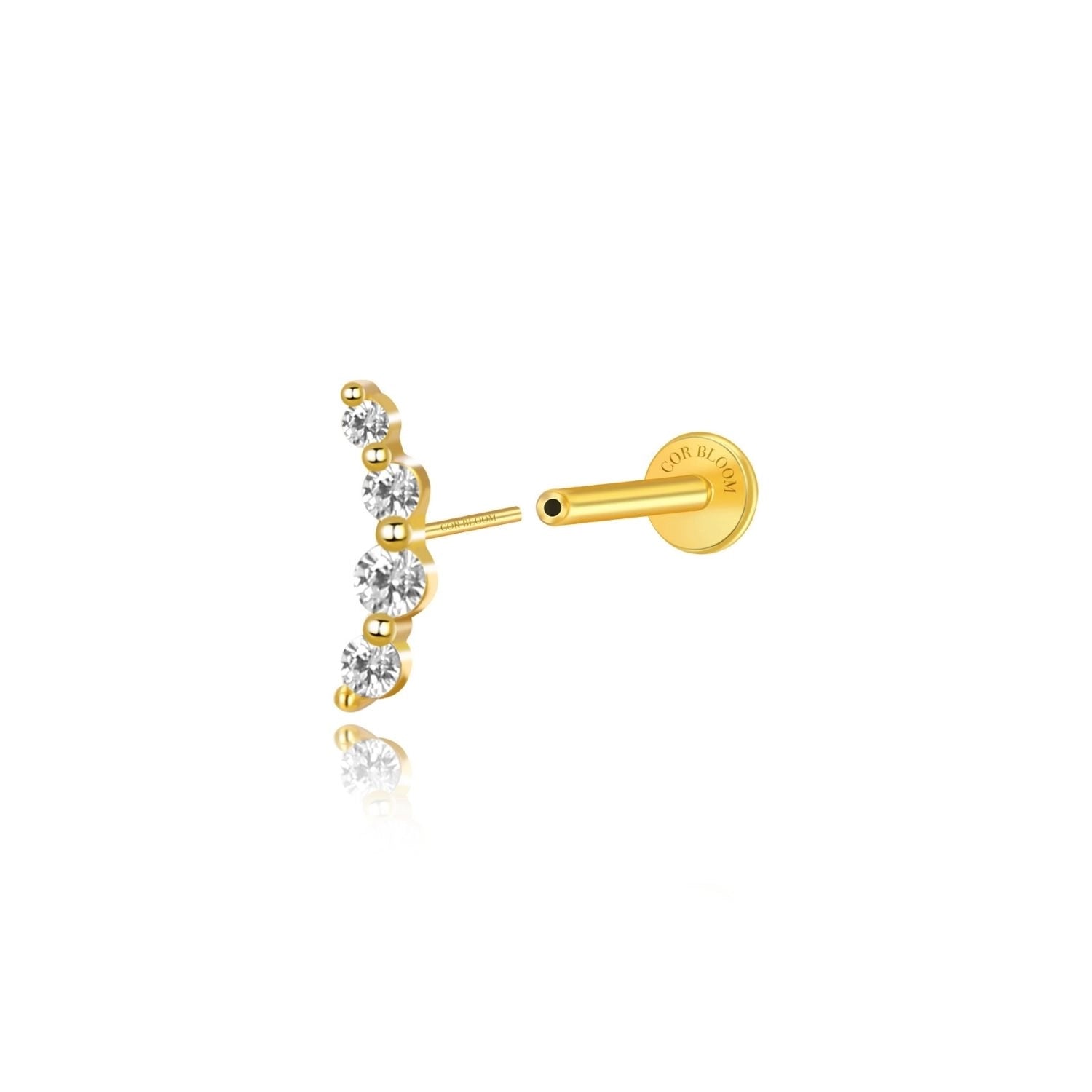 Minimal Mini Curve Stud – Clear Crystal