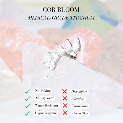 Titanium Harmonia Five Pear-Cut Diamond Crown Stud