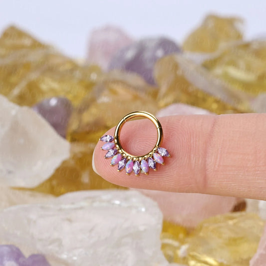 Titanium Eternity Clicker - Amethyst & Violet Frame Opal