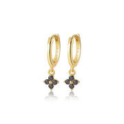 Alaiya Dark Iridescent Four-Leaf Clover Hoop Earrings
