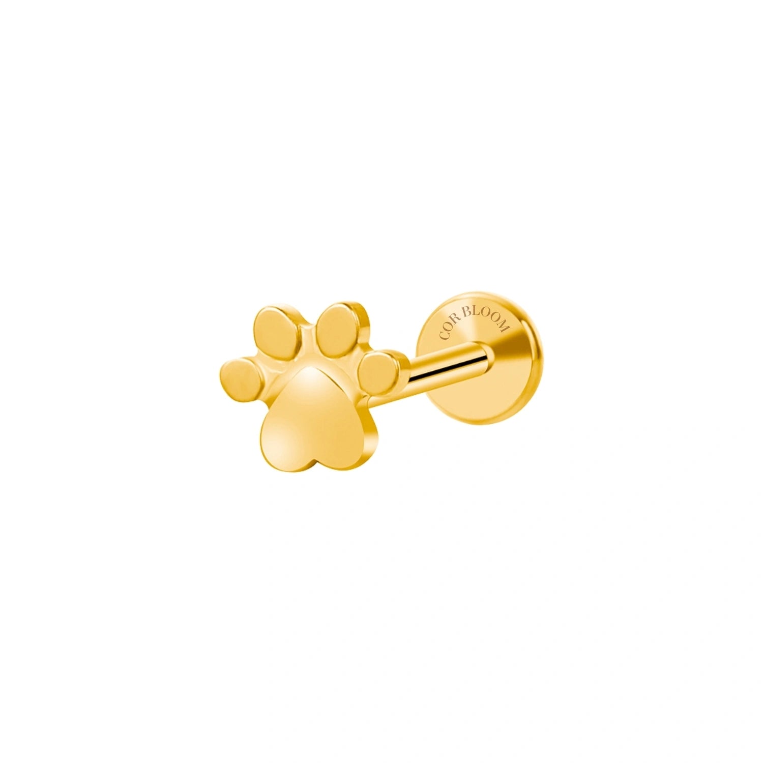 Titanium Heart Shape Little Paw Piercing Stud