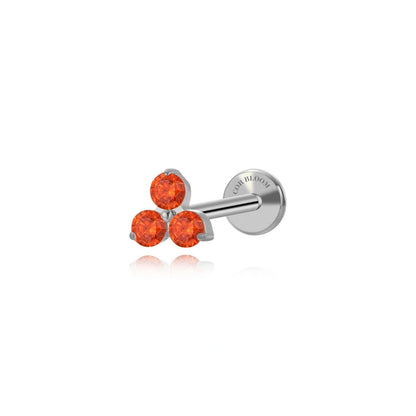 Titanium Mini Red Orange Triangle Flat Back Stud