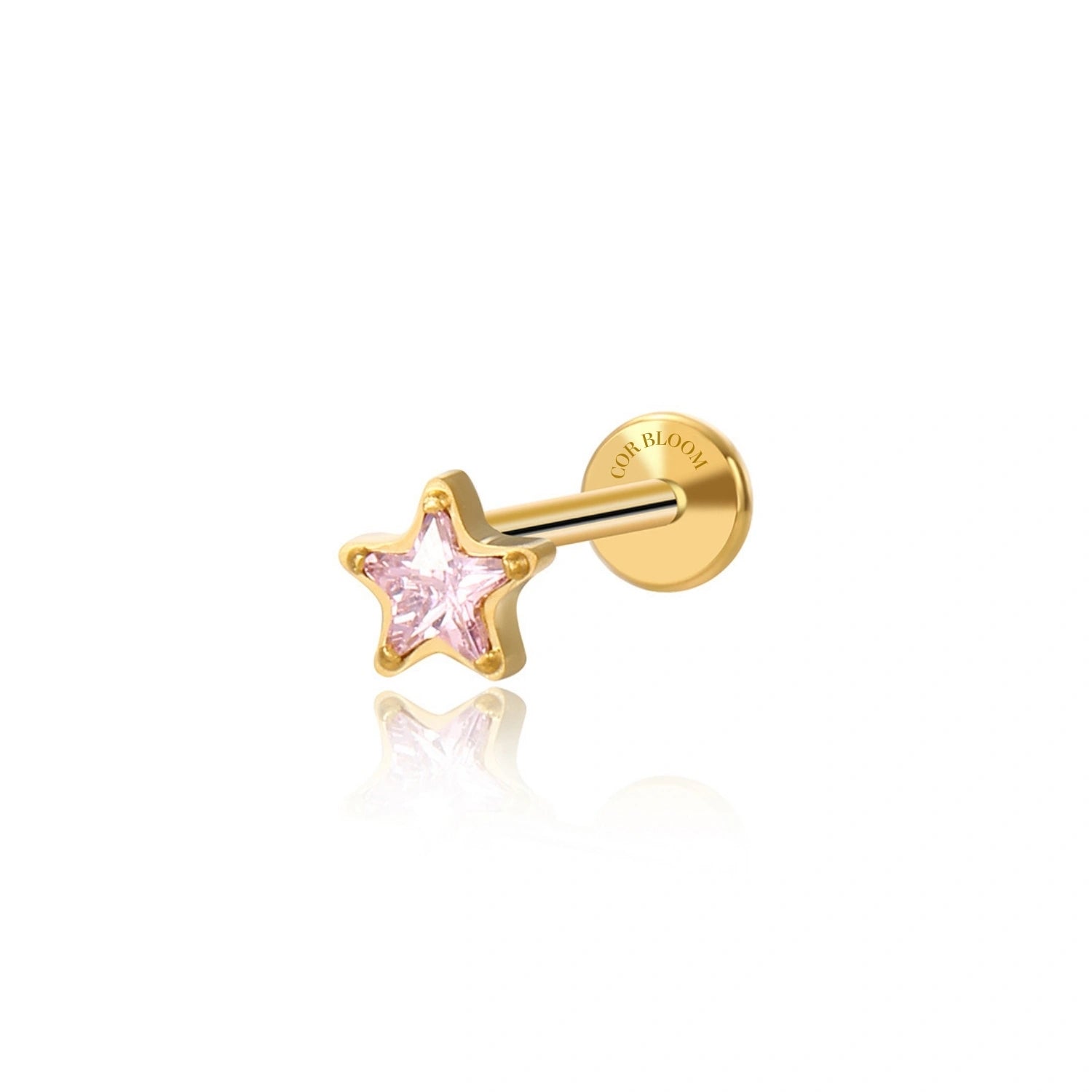 Titanium Clare Small Pinky Star Flat Back Stud