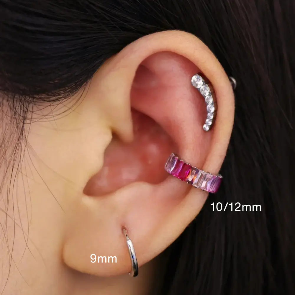 Titanium Gradient Pink Sugar Clicker | Conch Hoop