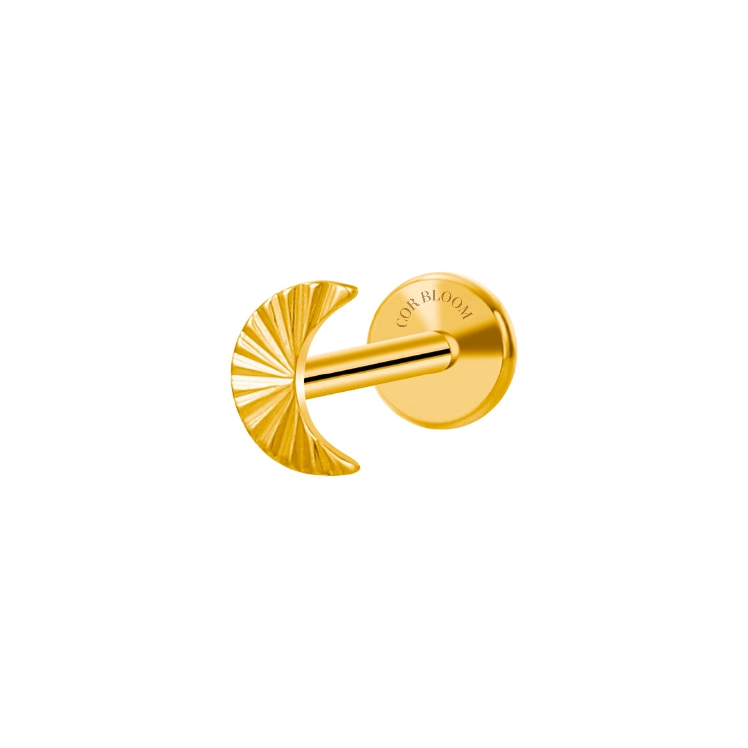 Titanium Little Radiant Moon Flatback Stud