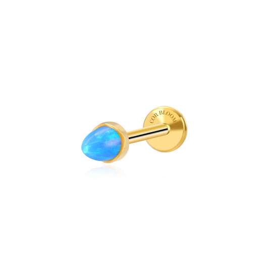 Titanium Blue Opal Peak Cone Piercing Stud