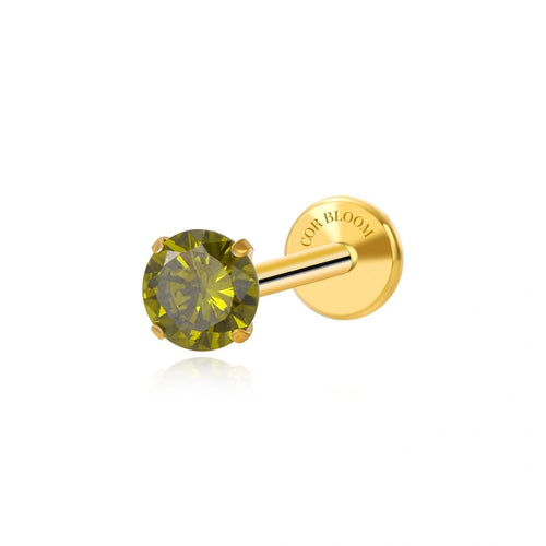 Titanium Multisize Peridot Gemstone Piercing Stud