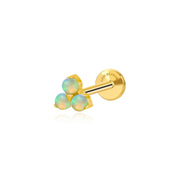Titanium Mini Spring Breeze Green Opal Triangle Flat Back Stud