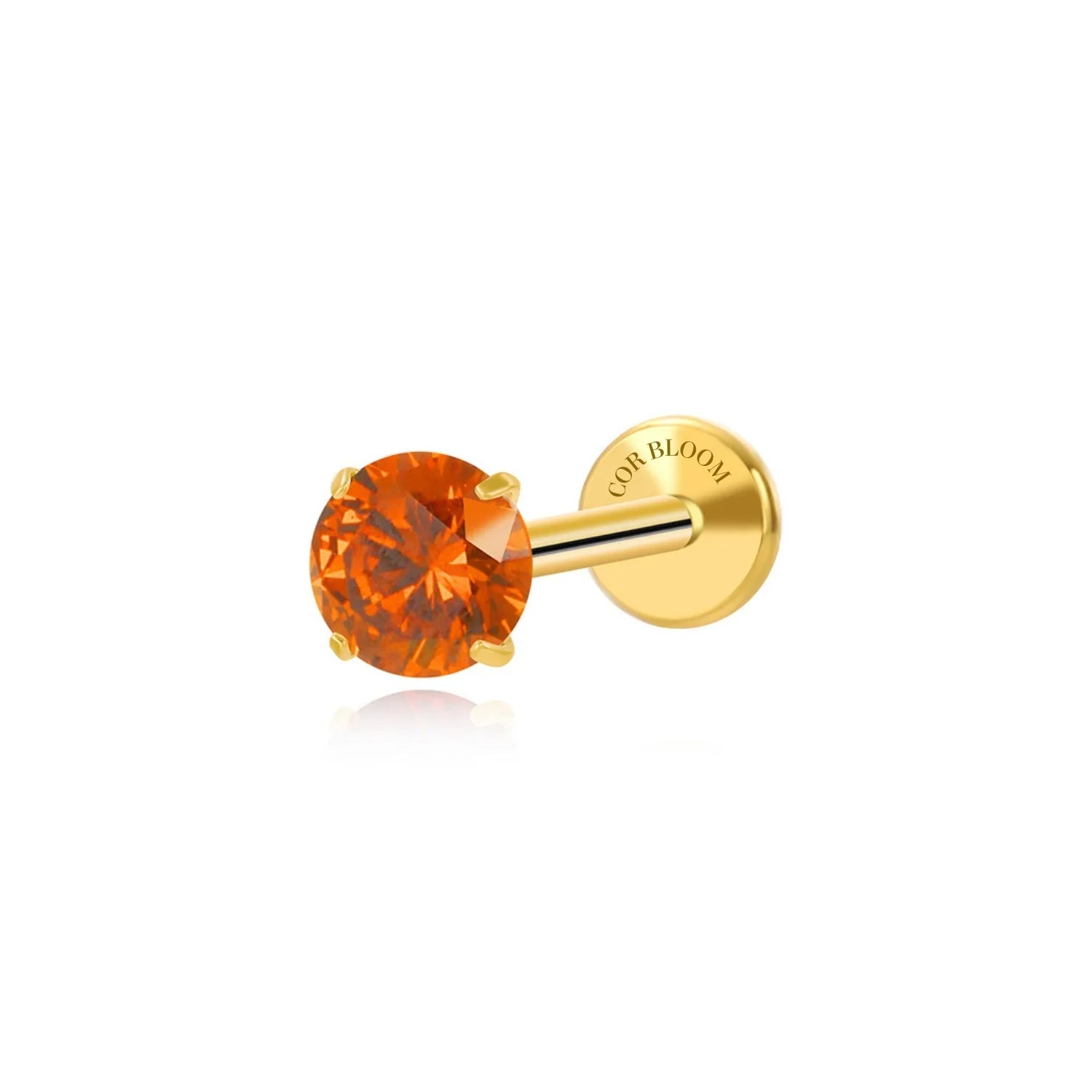 Titanium Multisize Orange Red Stud (Push Pin)