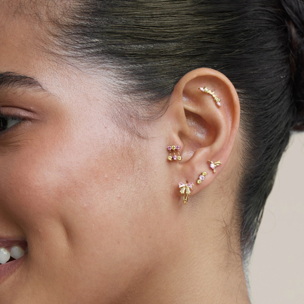 Titanium Pink Frida Bird Stud