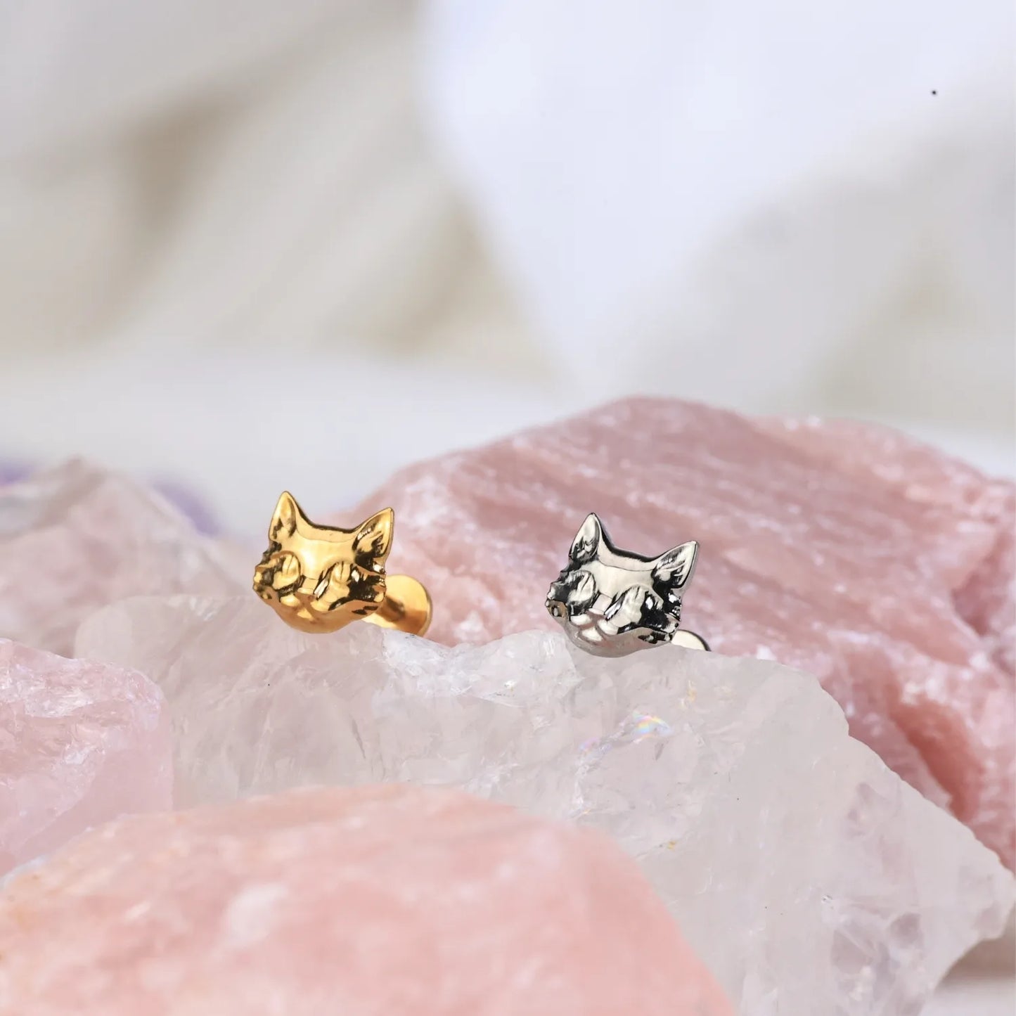 Titanium Cat Piercing Stud