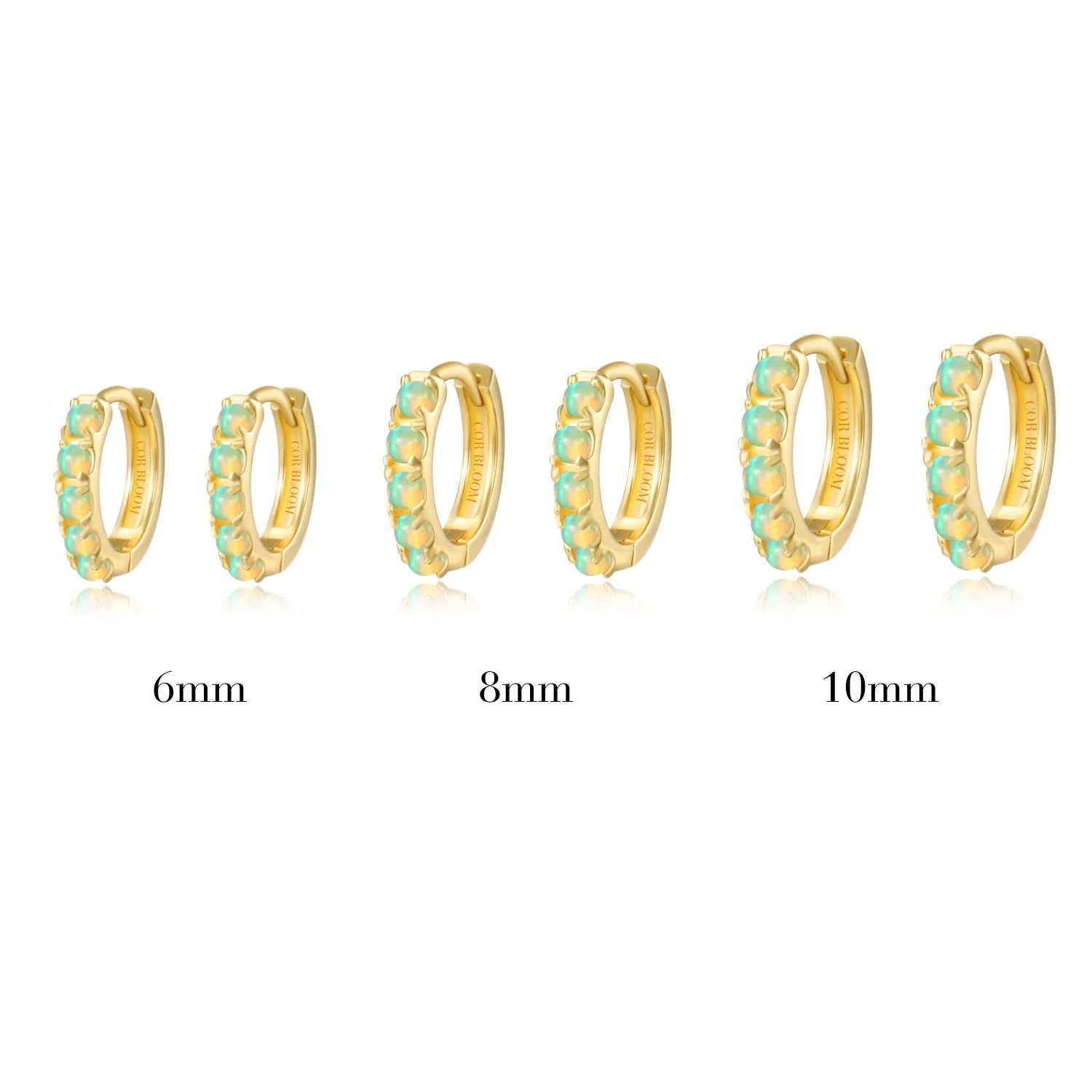 Yianna Spring Green Opal Hoop Earrings
