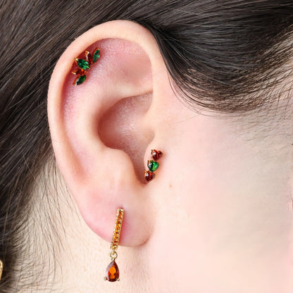 Titanium Adelpha Trio Heart Stud - Fiesta