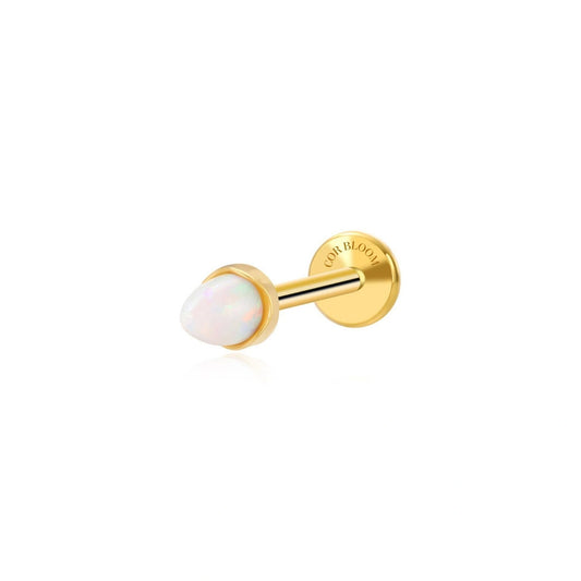 Titanium White Opal Peak Cone Piercing Stud