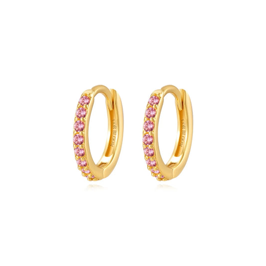 Arya Ruby Pave Hoop Earrings