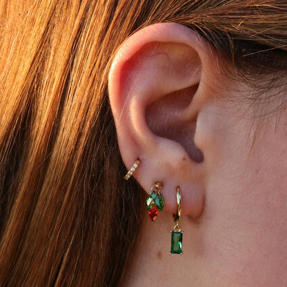 Xmas - Titanium Floating Plume Flat Back Earring | Hidden Helix Stud