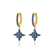 Lydia Blue Sapphire Starflower Drop Earrings