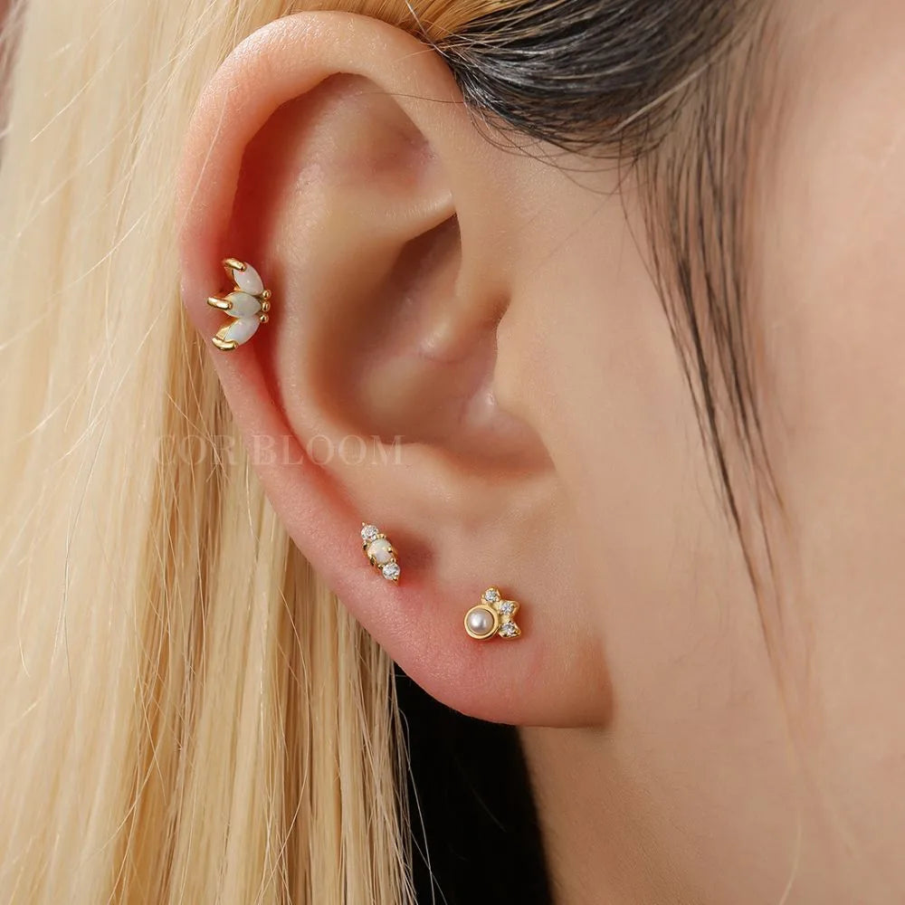 Hera Opal Flat Back Stud