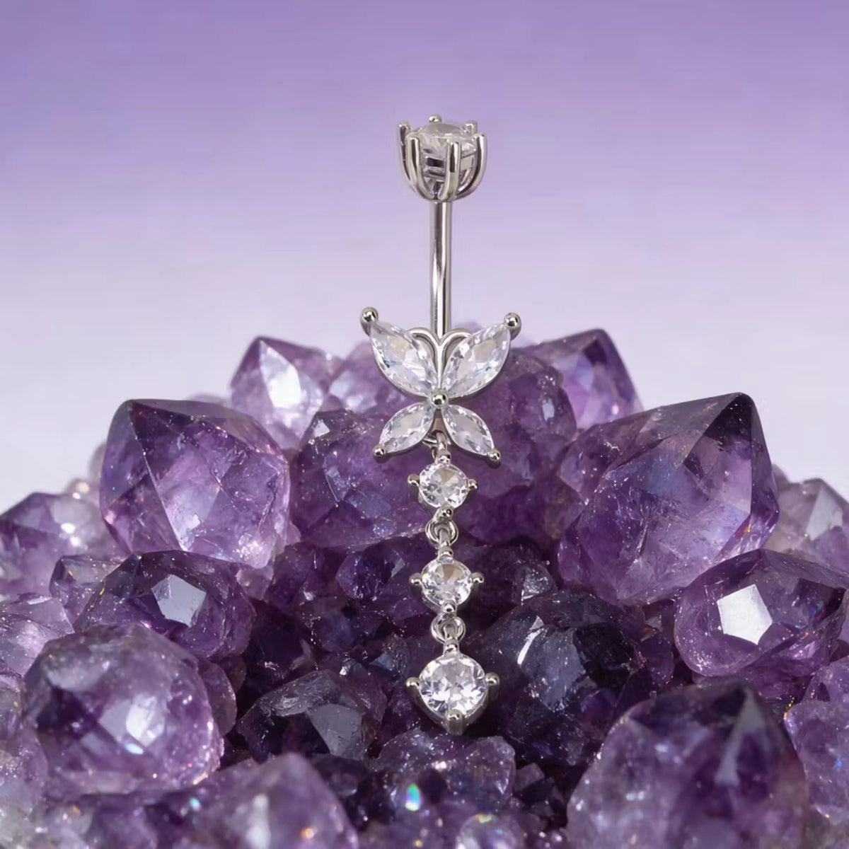 Dangling Butterfly Belly Button Ring