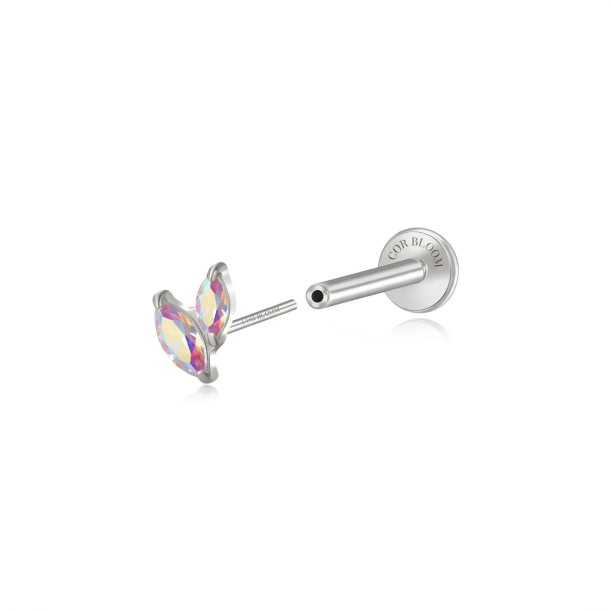 Titanium Akosua Mini Duo Petal AB Stud