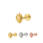 Titanium Strawberry Flat Back Stud