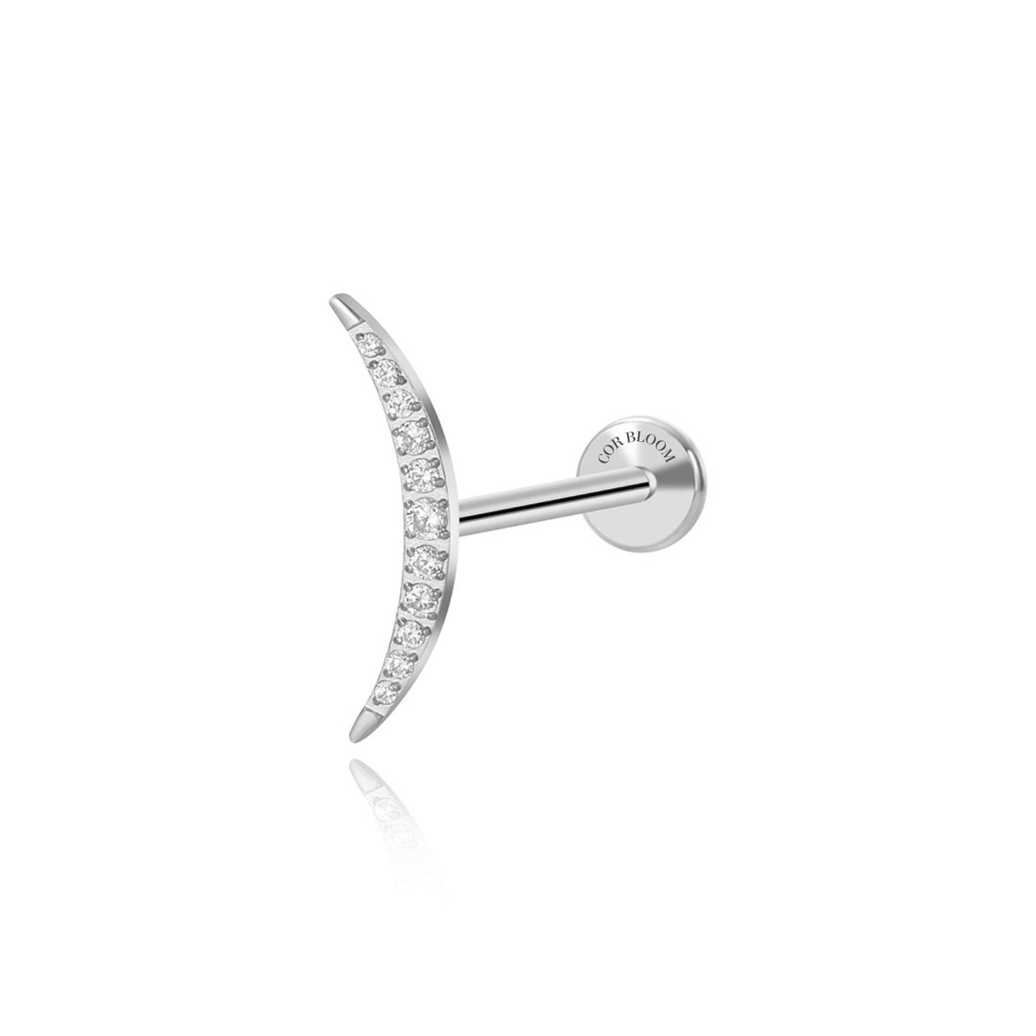 Titanium Julianna Diamond Curve Flat Back Stud