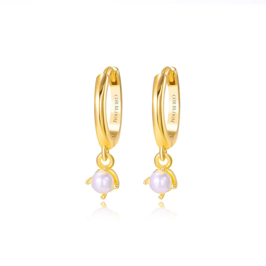 Waverley White Baby Pearl Hoop Earrings