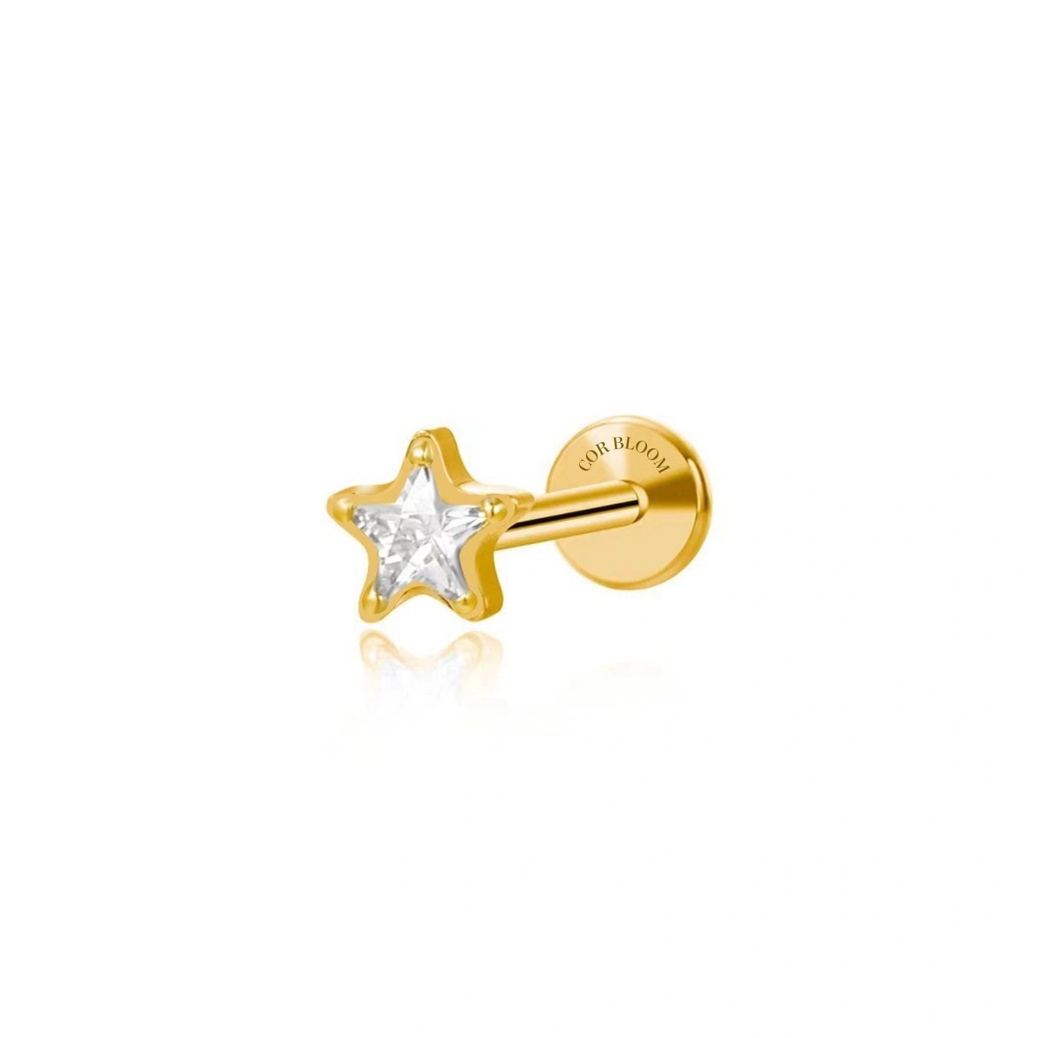 Titanium Clare Small Diamond Star Flat Back Stud