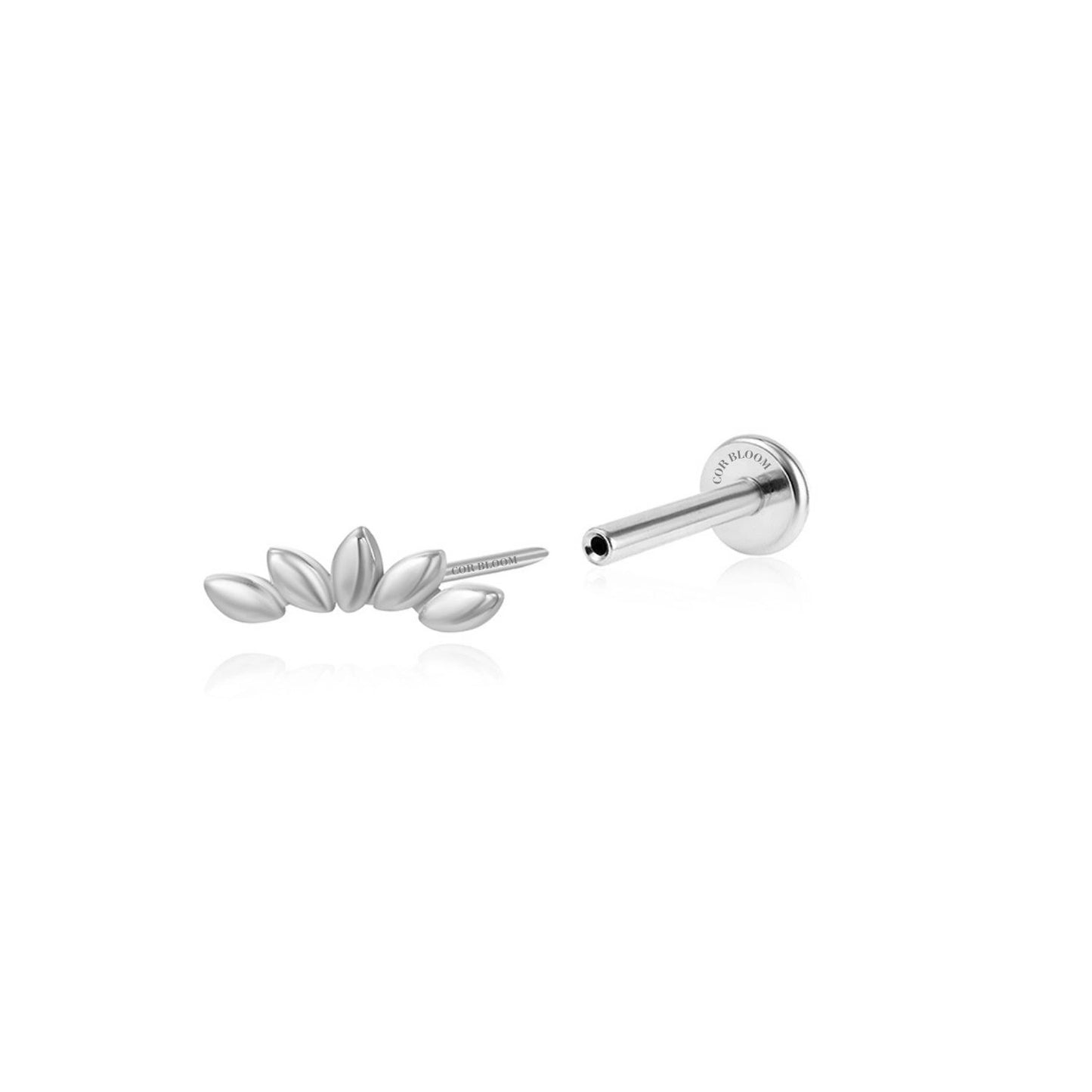 Five-Petal Curve Flat Back Piercing Stud