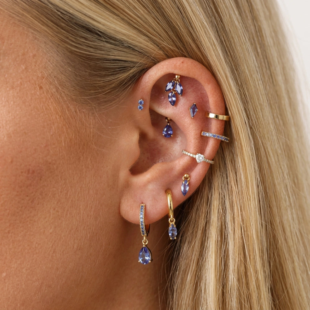 Arya Tanzanite Pave Hoop Earrings