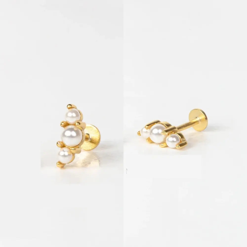Lorelai Trio Pearl Flat Back Stud