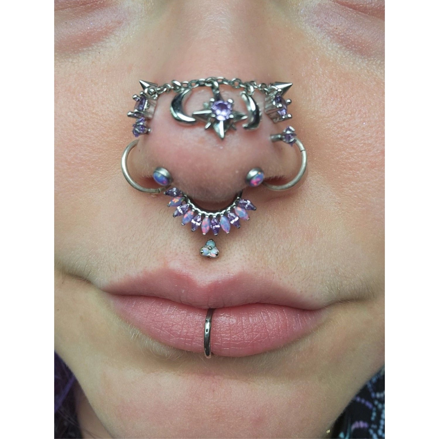 Iyla Amethyst Guiding Star & Crescent Moon Chain Attachment