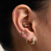 Titanium Cyan Black Opal Moon Magic Flat Back Stud