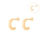 Sleek Flatback Hoops