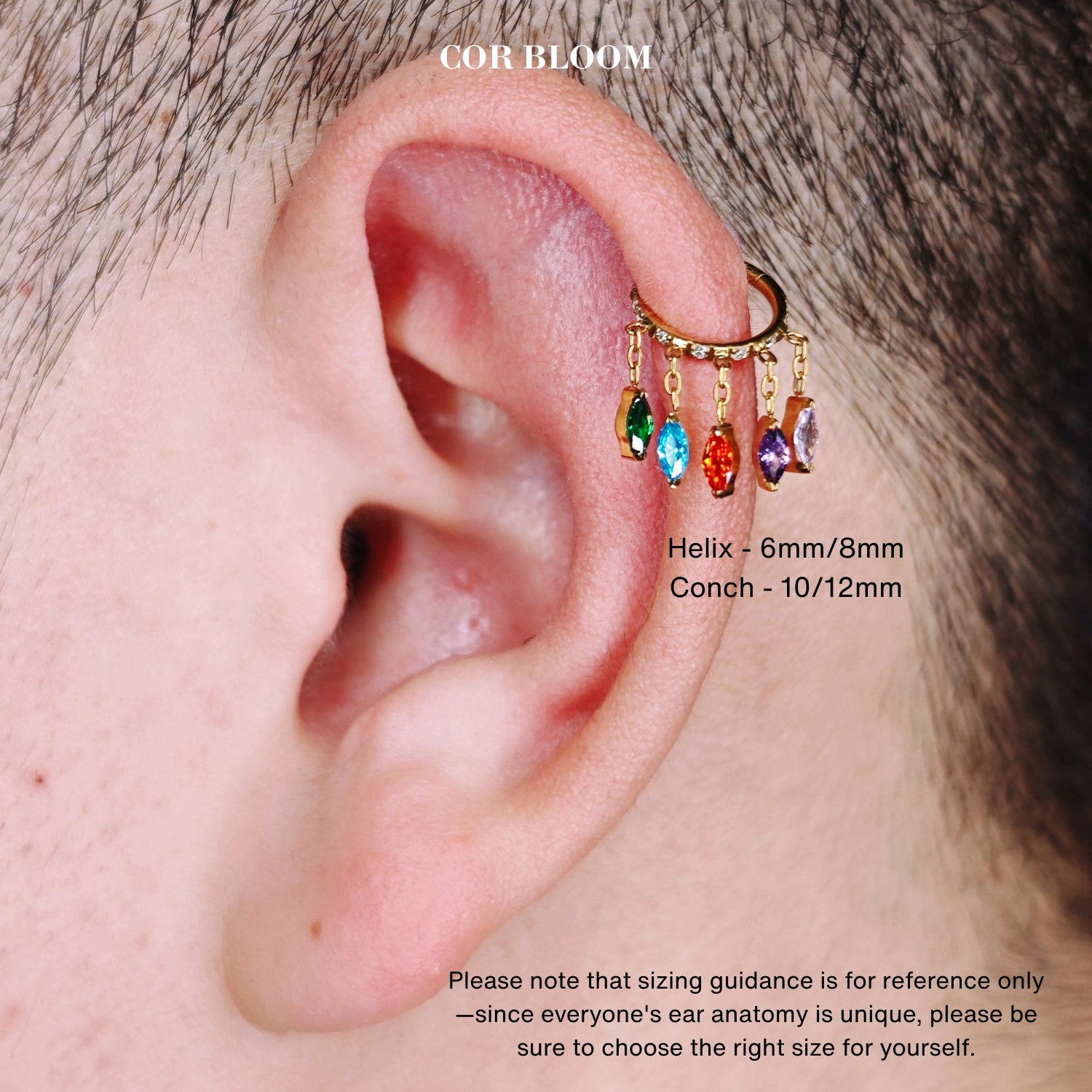 Titanium Arise Dangling Marquise Clicker - Show Time