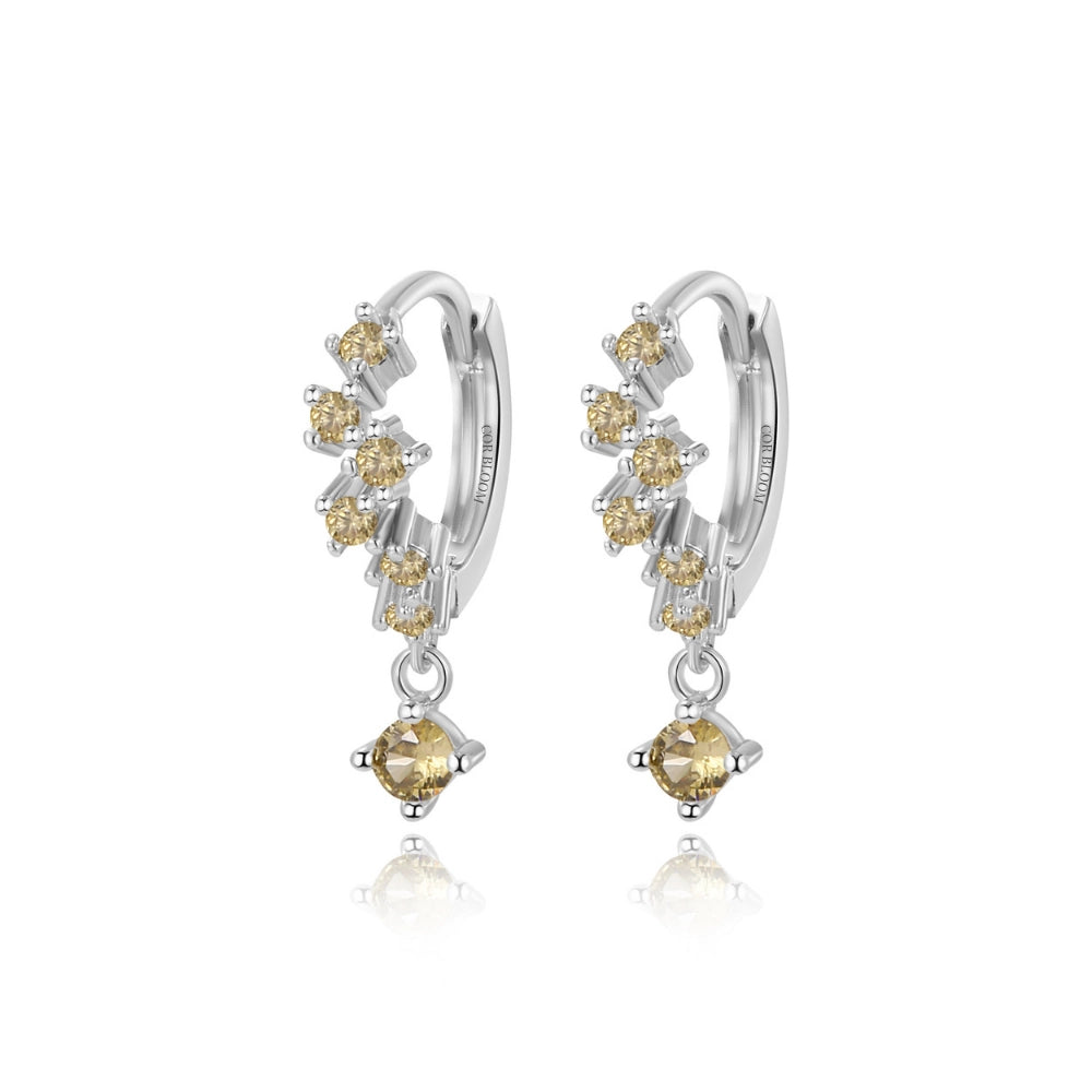 Nia Bling Cluster Hoops - Peridot