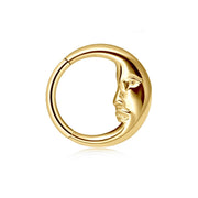 Titanium Sage Moon Daith Ring | Septum Clicker