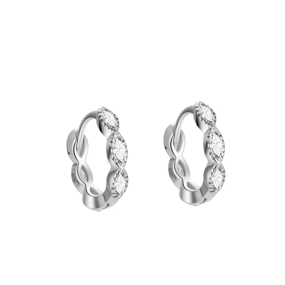 Marquise Inlay Huggies
