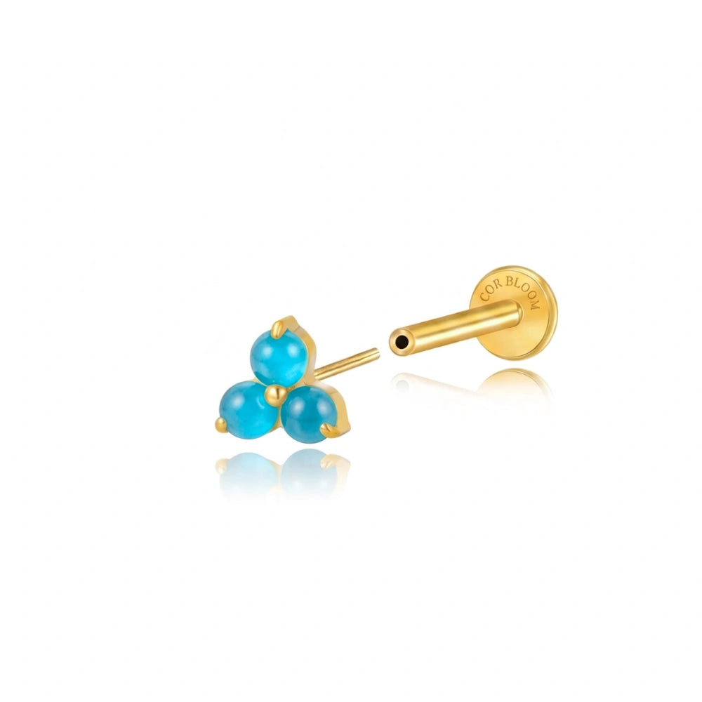 Titanium Athina Mini-Dreiecksstecker – blauer Achat