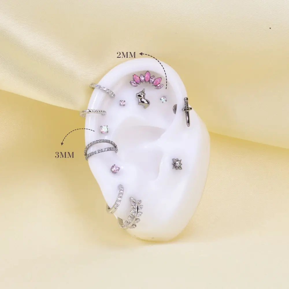 Titanium Multisize AB Color Piercing Earring