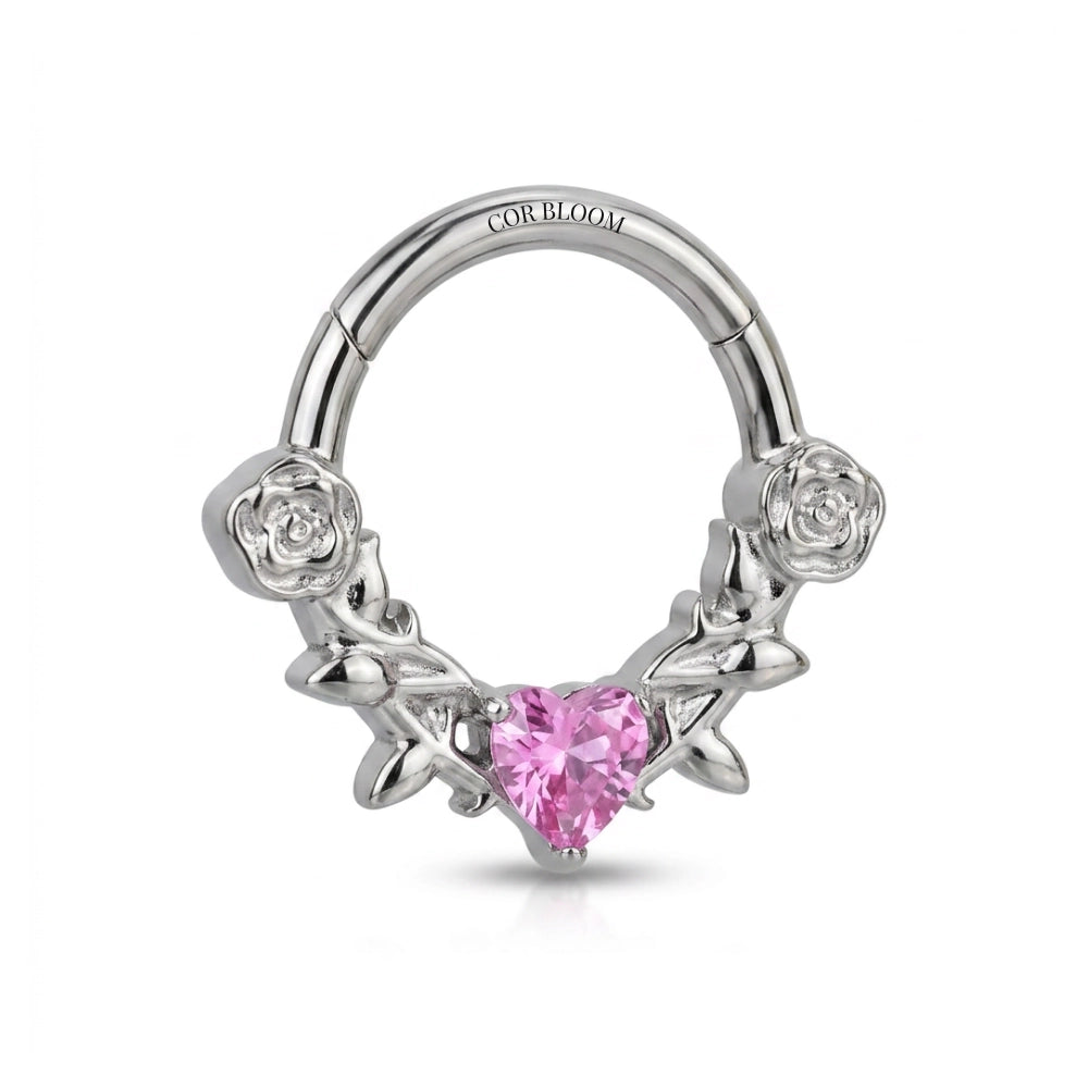 Titanium Artemis Thorned Rose Clicker - Graceful Ruby