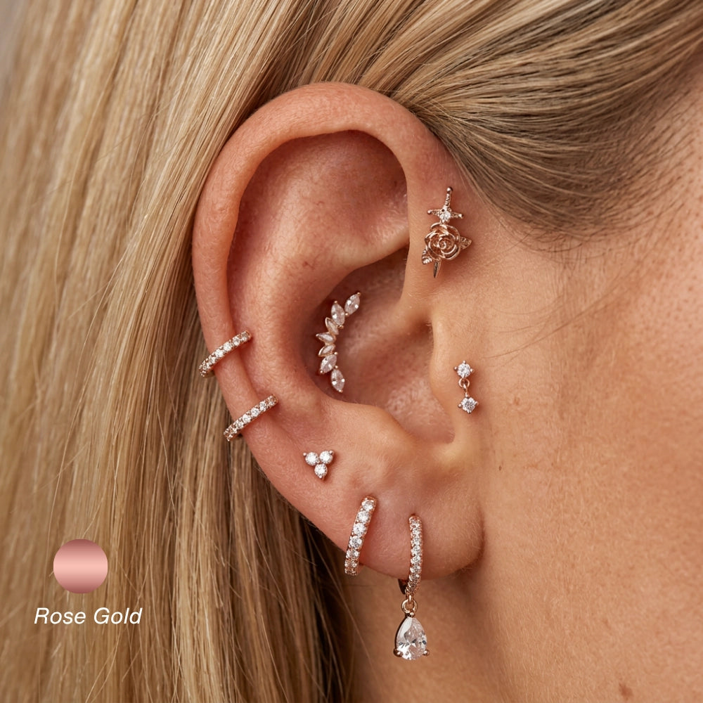 Titanium Athina Mini Diamond Triangle Flat Back Stud