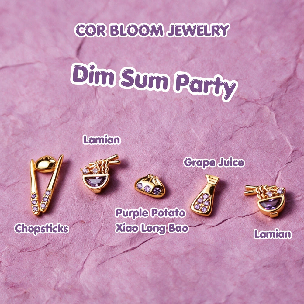 Magic Lamian Flat Back Stud - Amethyst (Pair)