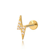 Titanium Lightning Flat Back Earring
