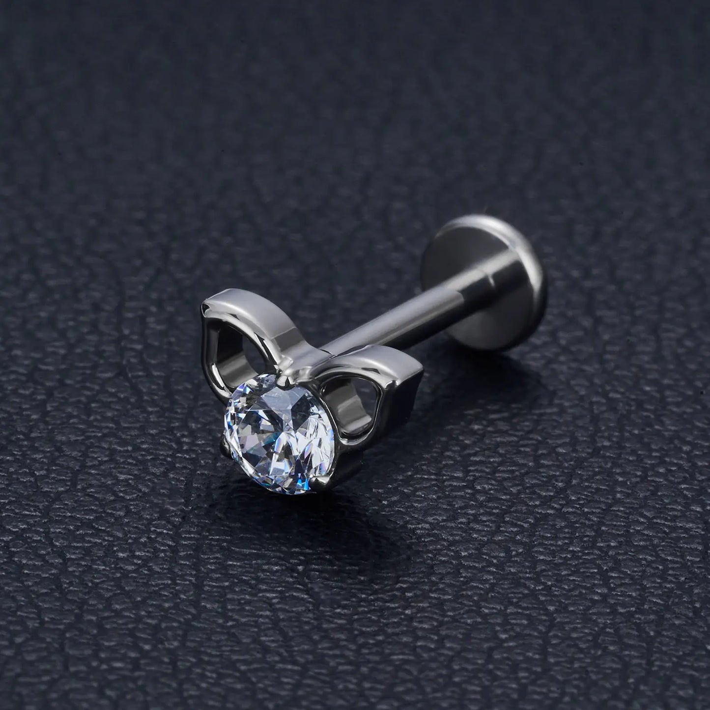 Titanium Diamond Mickey Piercing Earring