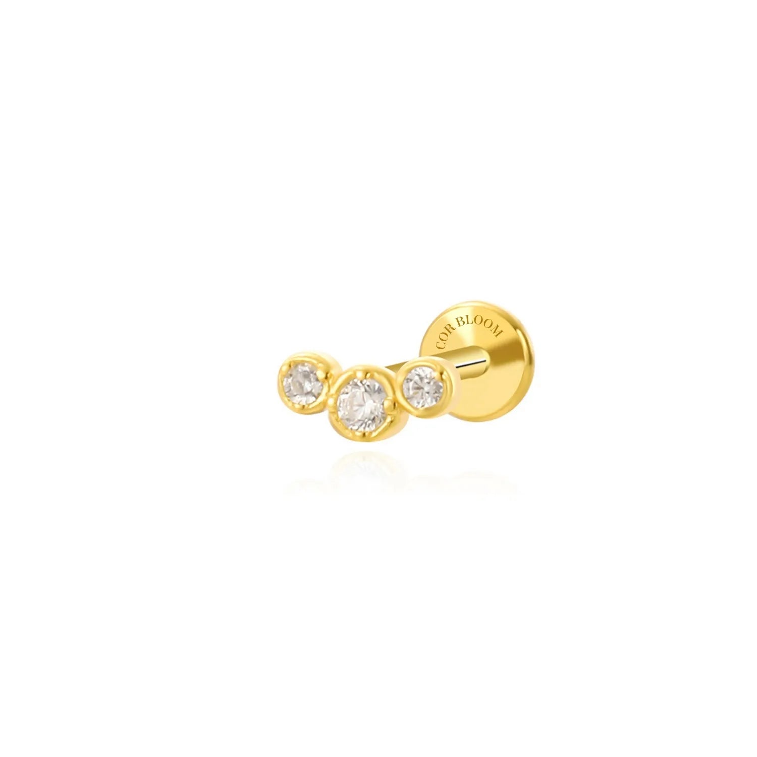 Mini Bling Trio Diamond Flat Back Stud