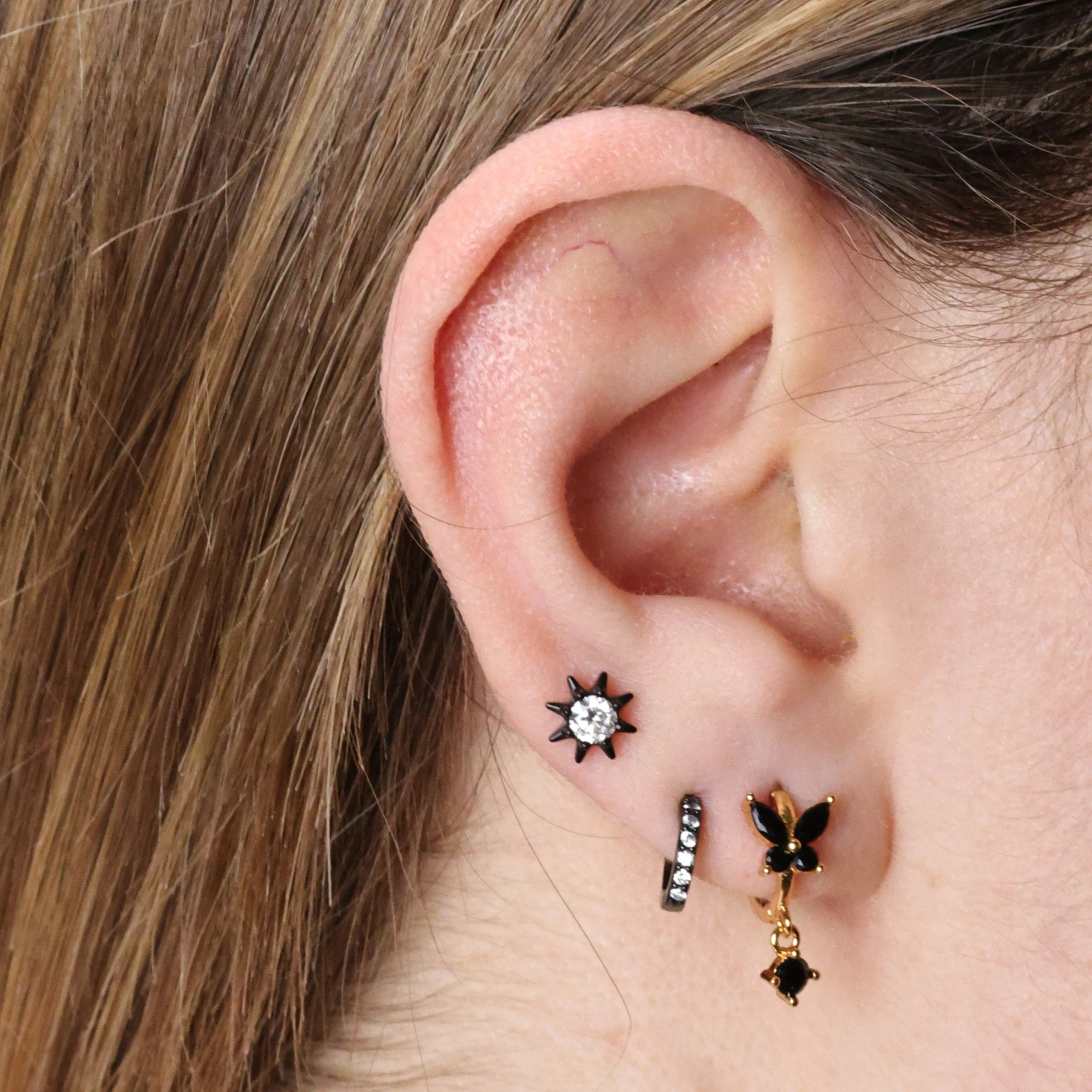 Aeliana Glowing Sun Flat Back Piercing Stud