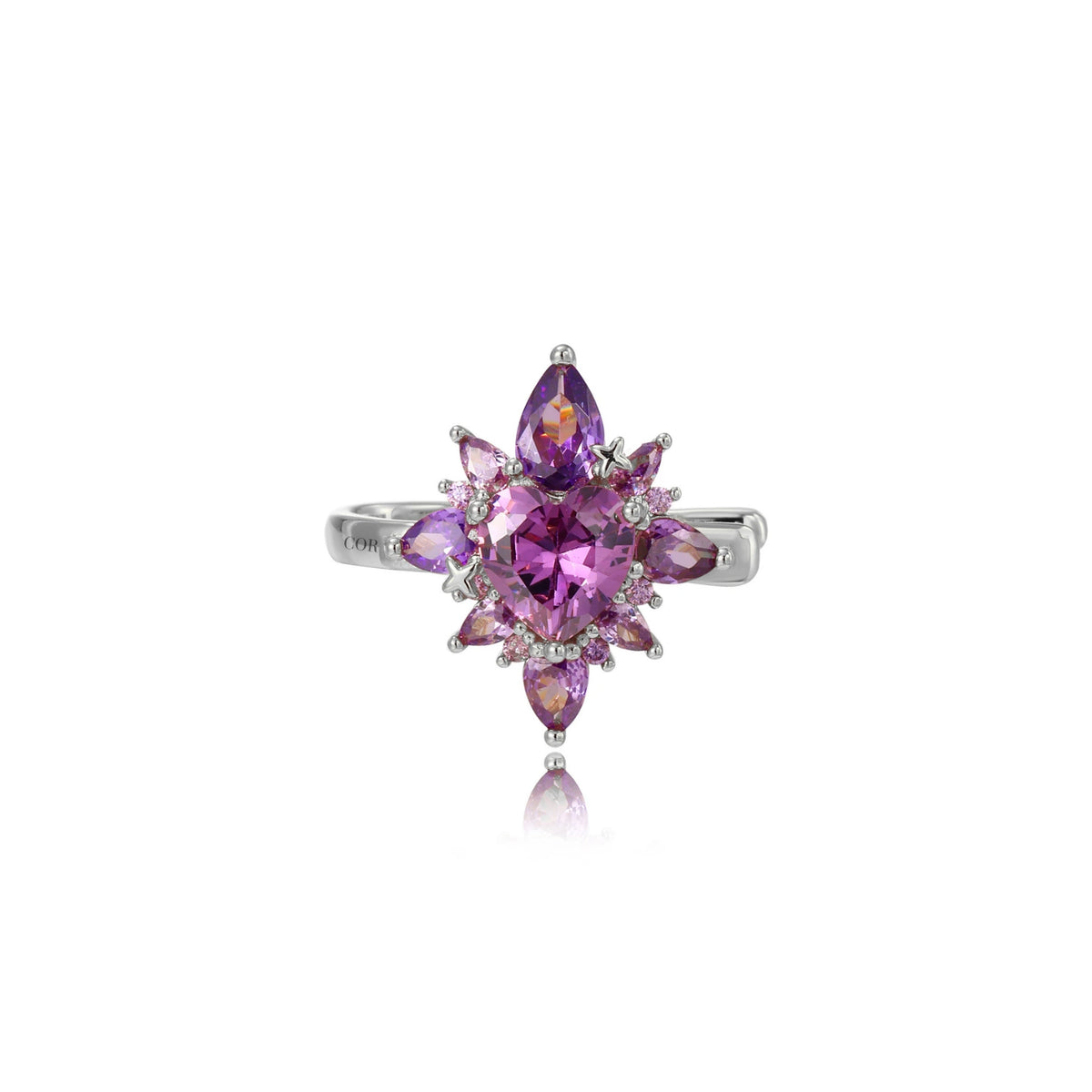 Rua Amethyst Starlight Heart Ear Cuff