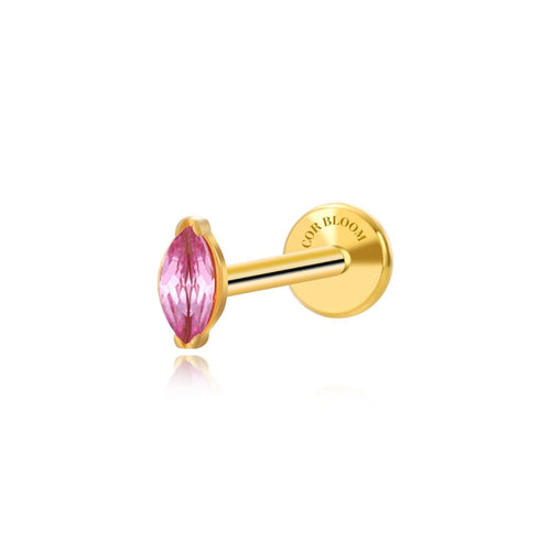 Titanium Ruby Marquise Flat Back Stud