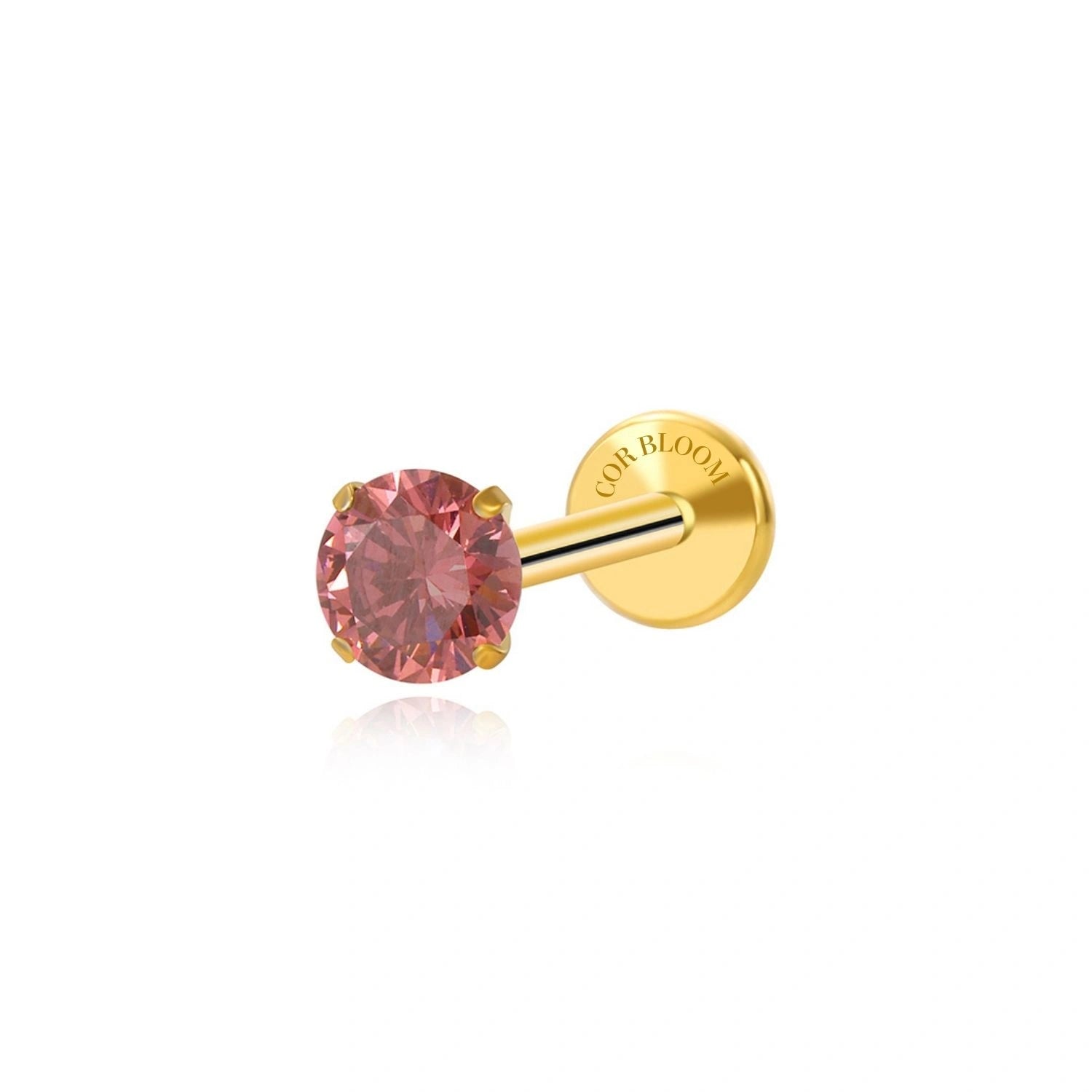 Titanium Multisize Rhodolite Stud (Push Pin)